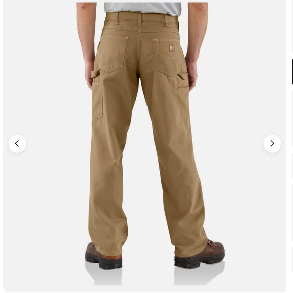 Carhartt Loose Fit Canvas Carpenter Pants 38x30 Khaki Tan Workwear Utility Cabin - Picture 2 of 4